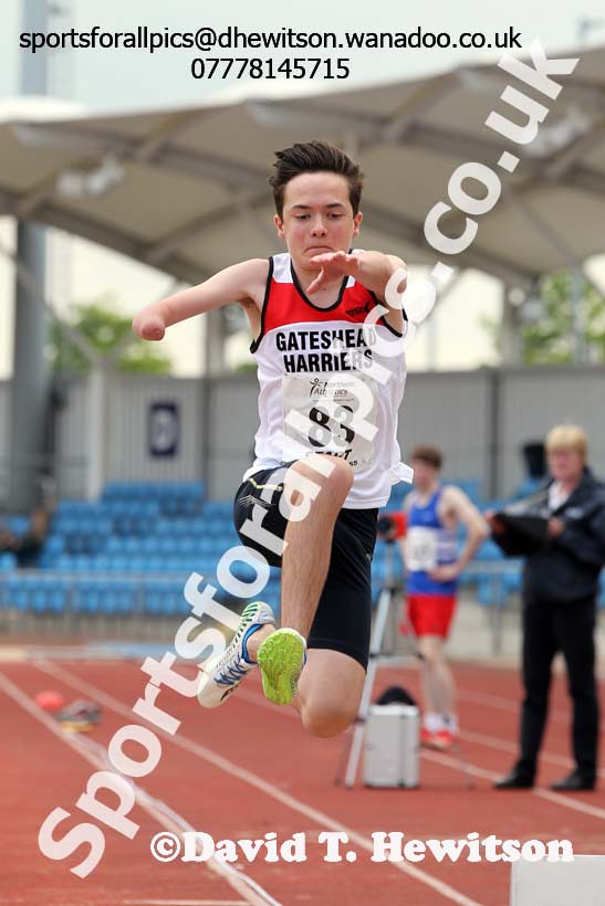 Joseph Gray (Gateshead) under-20 mens long jump, Northern Senior and Under-20 Champs., Sport City, Manchester. Photo: David T. Hewitson/Sports for All Pics